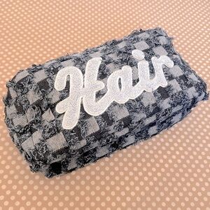 Fun and Stylish Hair bag to carry and store hair accessories. Dark BlueJean